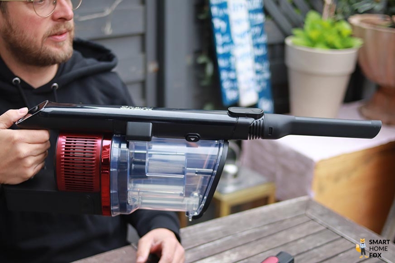 You can see how to clean furniture with the Shark Anti Hair Wrap hand hoover.